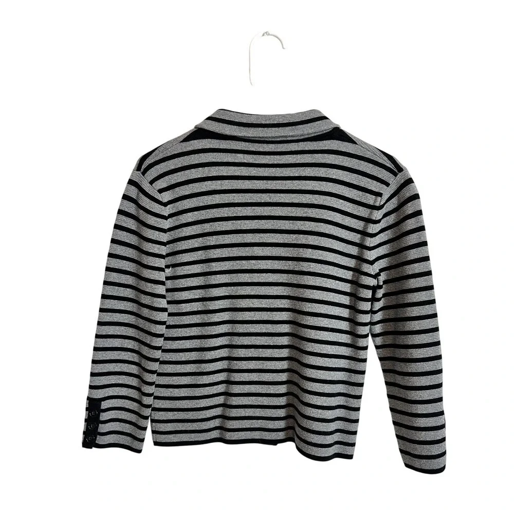 Loft Striped Knit Double Breasted Blazer - Size Small Secretary Officewear - Picture 6 of 6